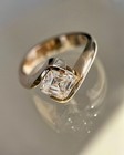 3 Ct Asscher Cut Simulated Diamond Bypass Engagement Ring 14k Yellow Gold Plated