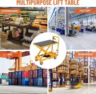 Hydraulic Lift Table Cart 1100lbs Manual Scissor W  Non-slip Pad Elevating Cart