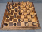 Yugoslavia Chess Set Hand Craved Vintage 14 In Complete Nice Condition