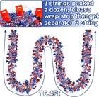 Turnmeon 3 Pack Total 50 Ft Patriotic Tinsel Garland 4th Of July Decorations Red