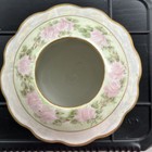 Antique Hair Receiver Mz Austria Cream With Pink Flowers  Greenery   Gold Luster