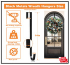 2 Pack 14  Wreath Hangers For Front Door  Wreath Hanger 40lb Load-bearing  Metal