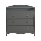 Baby Changing Table 3 Drawer Wooden Dresser Grey Nursing Station Nursery Cabinet