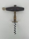 Antique English Henshall Style Button Corkscrew With Dust Brush