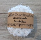 Handmade Crochet Kitchen Scrubbies Reusable Dish Sponge 3 Inch Cotton White 2pc