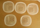 Rubbermaid Easy Find Containers 7j57 And Jk56 With Red Lids Lot Of 5  O22