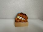 Vintage 1981 Garfield Cat Ceramic Figure Trinket Box Enesco Japan Rare As Is