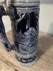 Vintage German Musical Beer Stein Lidded Pewter Working Music Box Read Descrip 