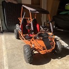 2-seat Off-road Gas Go Kart Dune Buggy Orange Frame W  Roll Cage Canopy