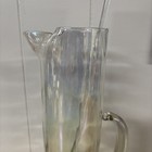 Mcm Iridescent Lustre Glass Tall Martini Cocktail Pitcher W  Swizzle Stick