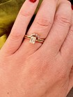 Beautiful Natural Diamond Engagement Ring   Matching Wedding Band