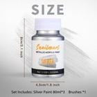 80ml Metallic Silver Acrylic Paint With Brush - Non-toxic  Non-fading Silver    