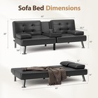 Convertible Folding Futon Sofa Bed Sleeper Couch Living Room Faux Leather
