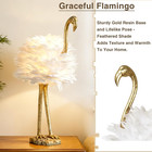 Crestview Collection Flamingo Table Lamp  29 5  Gold Resin Feather Lamp For Nigh