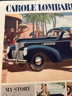 Blue 1939 Desoto   Carole Lombard At Malibu Beach - Vintage Print Ad   Wall Art