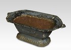 Pair Of 19th Century Cast Iron Planters   Antique Oblong Garden Urns