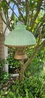 Vintage Jadeite Green Hurricane Hanging Fixture Swag Lamp