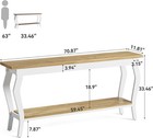 70 9 Inches Long Console Table 2-tier Vintage Wooden Sofa Table Behind The Couch