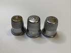 Lot Of 13 Vintage Silver-tone Metal Sewing Thimbles     Mixed Sizes   Patterns