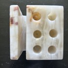 Vintage Marble Onyx Stone Pencil Pen Mail Letter Holder Organizer Desktop Ec
