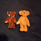 2 Vintage Miniature Teddy Bears Chu-ming Wu Little Gems