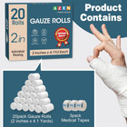 20 Pack Gauze Rolls Bandages 2  X 4 1 Yards  Stretch Wrap First Aid Supplies