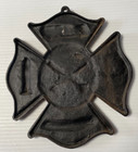 Firefighter Fireman Rescue Cast Iron Sign Plaque Fire Chief Rustic 2 lbs