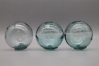 3 Vintage Japanese Glass Fishing Floats Aqua Blue Hand Blown Makers Mark 2 5 
