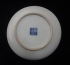 Fine Old Chinese Hand Painting Pine Tree Yellow Porcelain Plate  qianlong  Mark