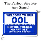 Funny Swimming Pool Sign Metal Tin Sign Indoor Outdoor No P Pee In Pool Ool S   
