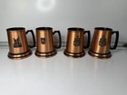 Vintage Copper Beer Stein With Canadian Nationalist Set Of 4 Cities Glass Base