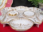 Vintage  Art Nouveau Porcelain Ink Well Stand Made In England