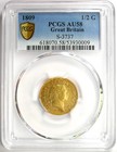 1809 Britain England George Iii Gold Half Guinea Coin 1 2g - Certified Pcgs Au58