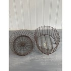 Vintage Style Rustic Brown Metal Wire Nesting Basket Set Of 2 Farmhouse Decor