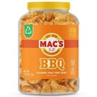  2 Pack  Mac s Chicharrones Bbq Flavored Pork Rinds  Pork Skins  11 Oz Canister