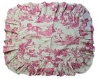 Vintage Traditions Pamela Kline Pink Colonial Toile Ruffled Set Of 2 Pillow Sham