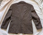 Vintage Harris Tweed Sport Coat Mens 38s Herringbone Plum Burgundy Wool Jacket