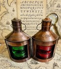 Antique Brass Port Starboard Lantern Marine Ship Oil Lamp Nautical Maritime Deco