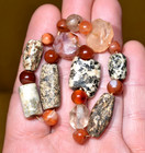 Ancient Excavated Granite Quartz Agate Djenne Stone Dig Beads Mali 1000  Yrs Old