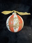 Happy Everything Christmas Ornament White  Glass Globe Coton Colors Decor Gift
