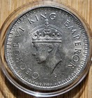 1942 India-british 1 Rupee George V Silver Coin Bu Frosty With Capsule 