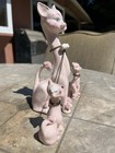 Kreiss Co Cat Kittens Ceramic Spaghetti Figurine Vtg Family Trio Mcm Japan 