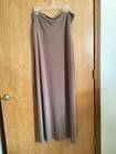 Zenana Premium Lightweight Fold Over Waist Maxi Skirt Taupe 2x