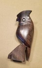 Vintage Ironwood Hand Carved Owl  Bird  Parrot Figurine Wooden  Bird Decor