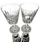 Waterford Lismore Cut Lead Crystal Claret Wine Glasses Signed Pair 5 8    H