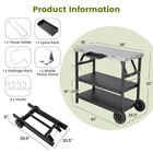 3-shelf Movable Grill Cart Table Home   Outdoor Multifunctional Stainless Steel