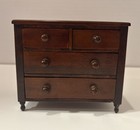 Antique Miniature Chest Of Drawers Dresser Sheraton Pennsylvania Walnut 1820   s