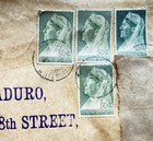 Curacao 1930s Postal History  d01   5-stamp Frank  134  141 X4   maduro  seal X3