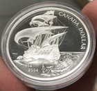 2004 Canada  1 25 175g  999 Silver Proof 400th Anniversary French Settlement Ogp