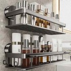 Suction Cup Bathroom Shelf No Drill Wall Mounted Shampoo Shower Room Rack 